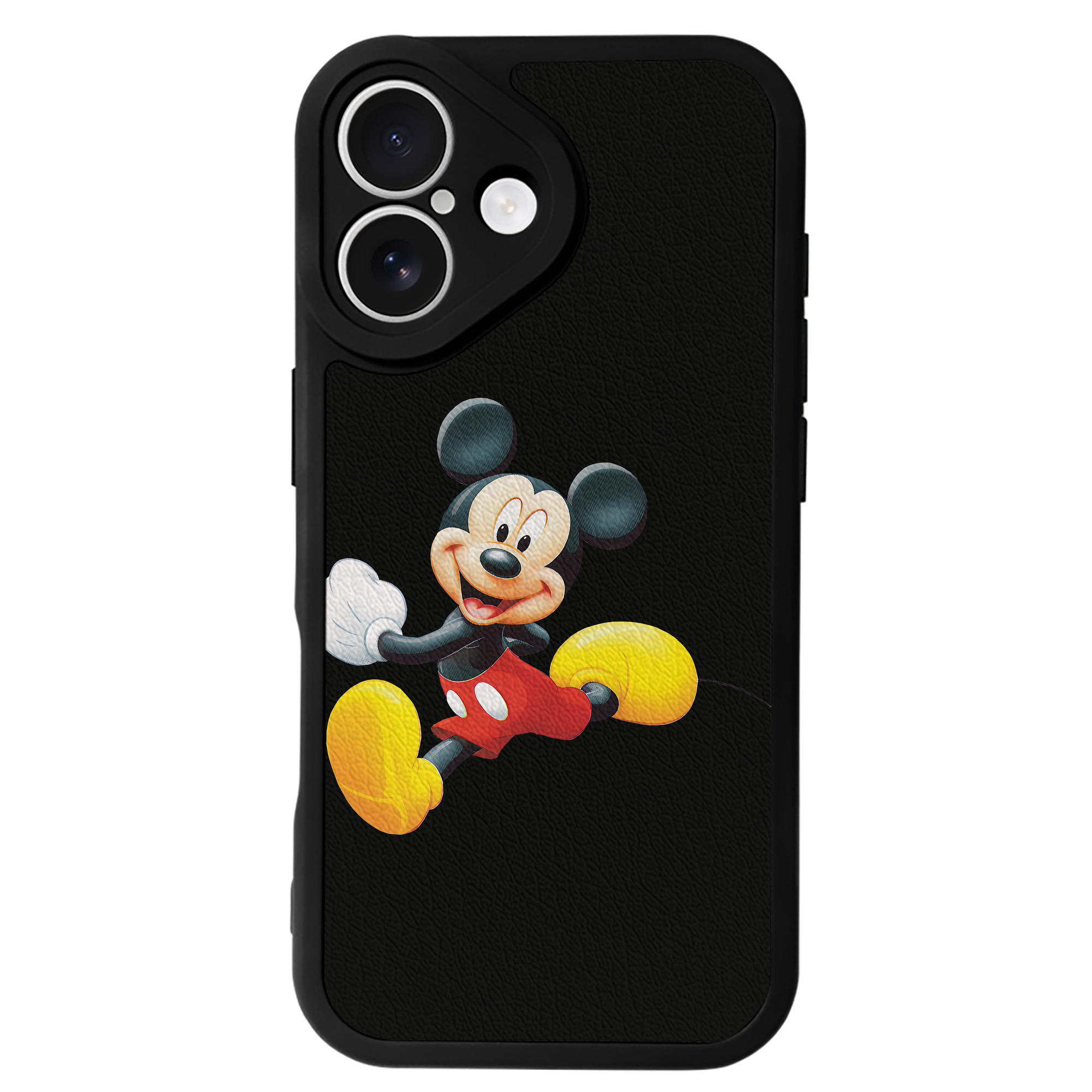 （画像用） ミッキーマウス Mickey Mouse 【iPhone 16シリーズ対応】シリコンスマホケース（レザー調） 材質：シリコン